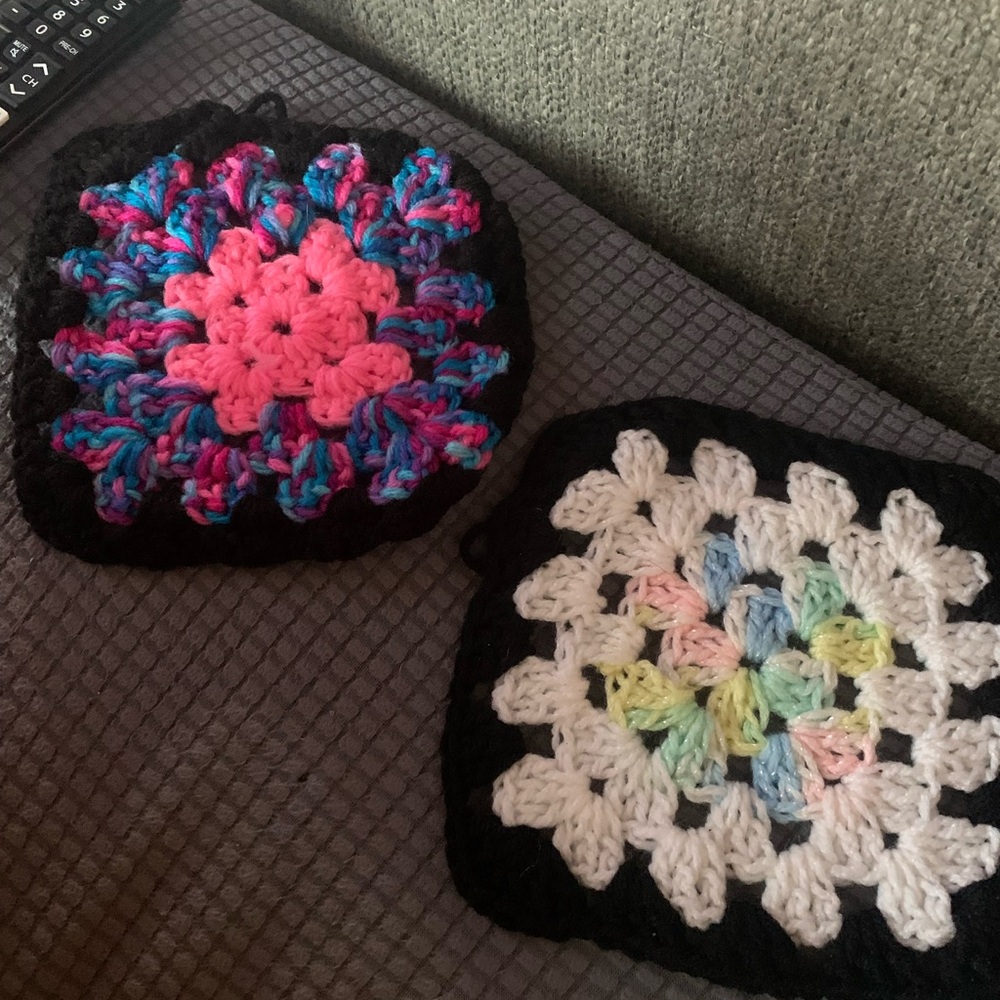 Handmade Crochet Kitchen Linens/potholders - MulticolorGRANNY SQUARES